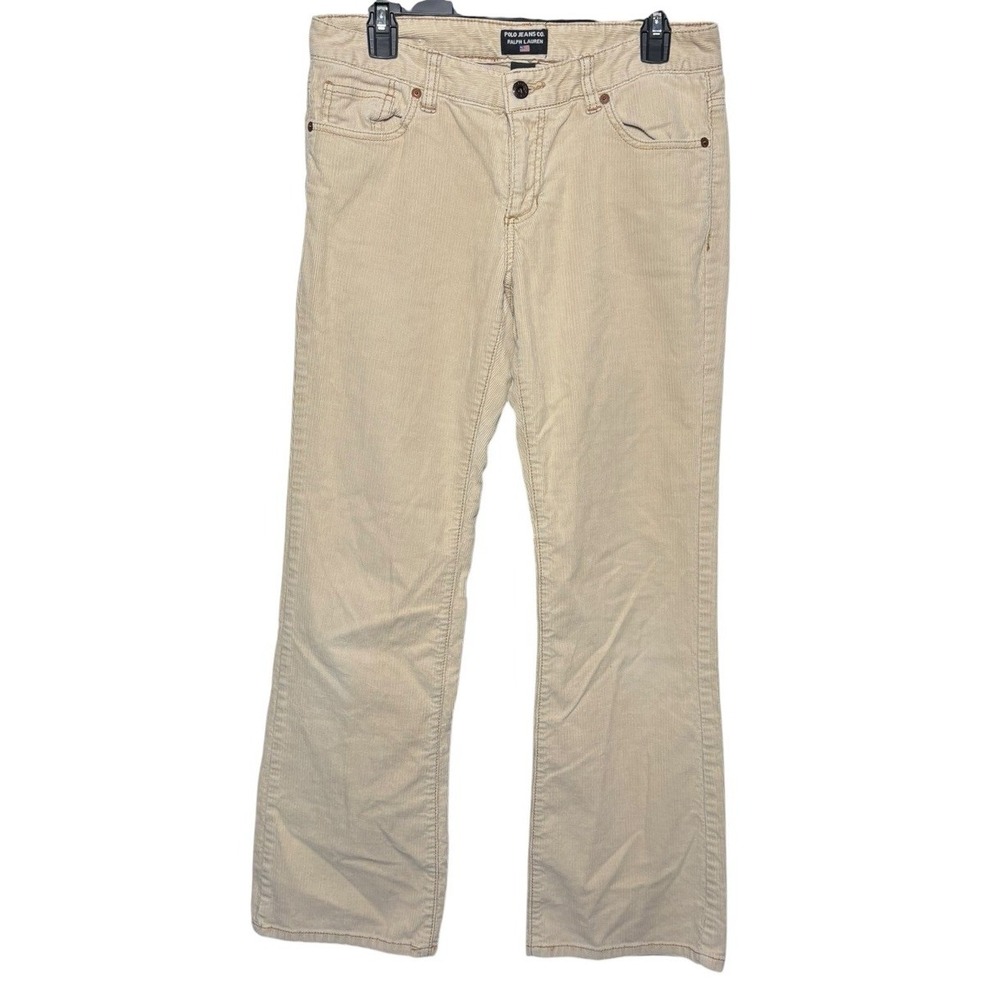 Polo Jeans Co Ralph Lauren Beige Corduroy Pants Women's Size 6 Y2K VTG
